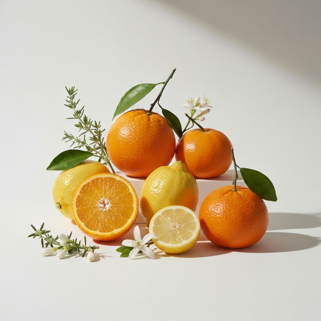 Zitrusfrüchte und natürliche Zutaten